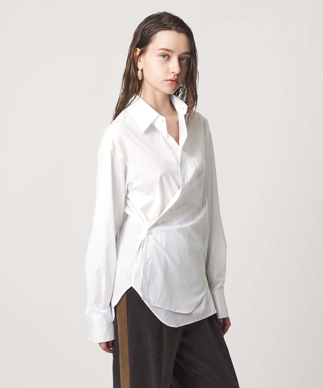 【SALE/50%OFF】ASTRAET <ASTRAET>カシュクール レギュラーカラーシャツ ユナイテッドアローズ トップス シャツ・ブラウス ホワイト【送料無料】